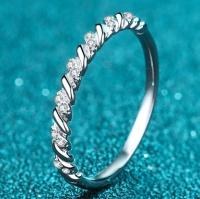 Twisted Rope Moissanite Band - 925 Sterling Silver (AZ458-J)