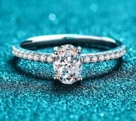 Moissanite Solitaire Ring 2ct - 925 Sterling Silver (AZ565-J)