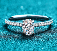 Moissanite Solitaire Ring 2ct - 925 Sterling Silver (AZ565-J)