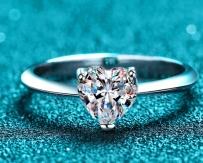 Heart Moissanite Solitaire Ring 0.5ct - 925 Sterling Silver (AZ566-J)