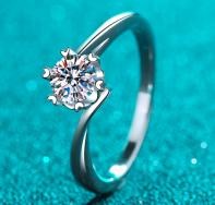 Moissanite Solitaire Ring 0.3ct - 925 Sterling Silver (AZ575-J)