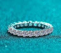 Moissanite Eternity Band - 925 Sterling Silver (AZ584-J)