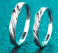 Moissanite Wedding Band - 925 Sterling Silver (AZ598-J)
