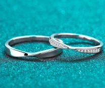 Moissanite Wedding Band - 925 Sterling Silver (AZ599-J)