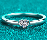 Heart Moissanite Promise Ring - 925 Sterling Silver (AZ799-J)