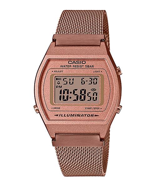 Casio B640WMR-5AVT Digital Watch - Rose Gold Mesh