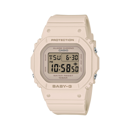 Casio Baby-G BGD-565-4CR pink digital watch with 100M water resistance and shock resistance