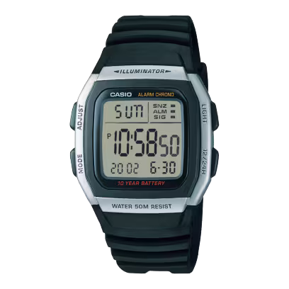 Grey and Black Casio watch W-96H-1AVCR