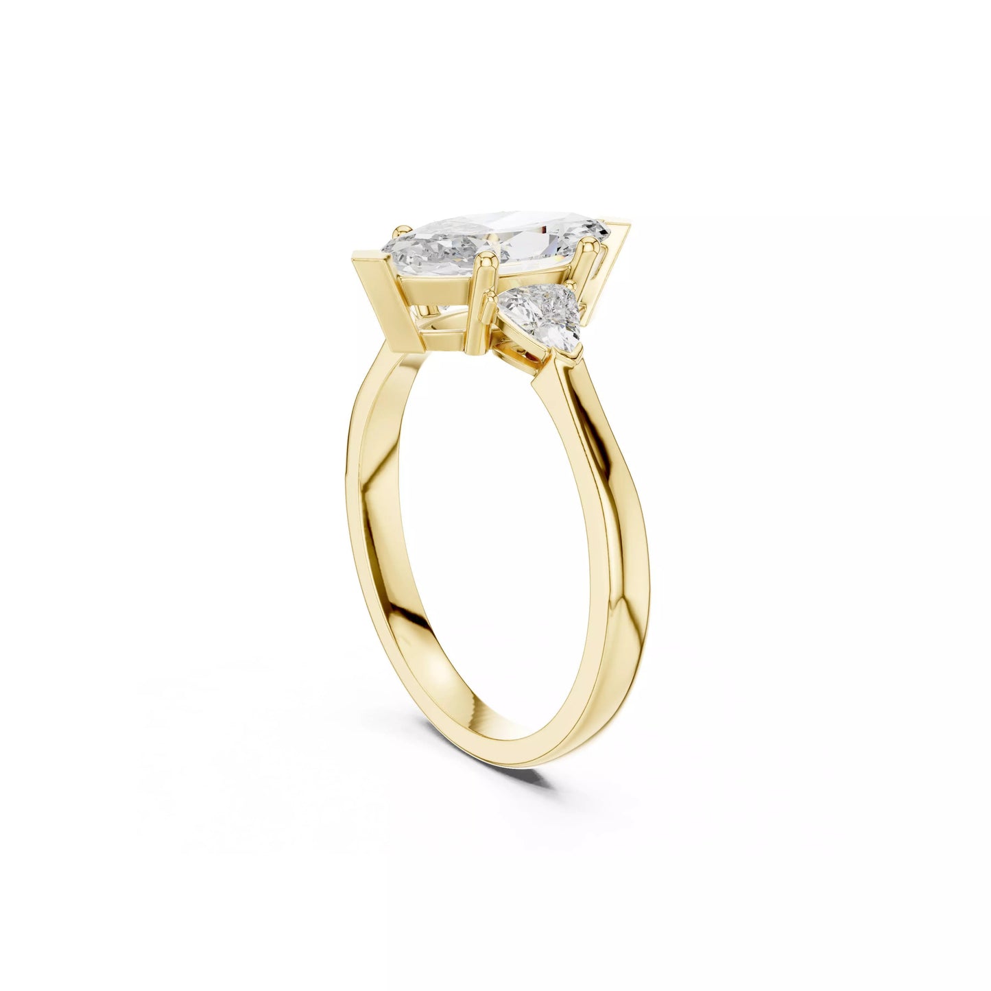 Marquise Three-Stone Engagement Ring with Trillion Sides DM-004