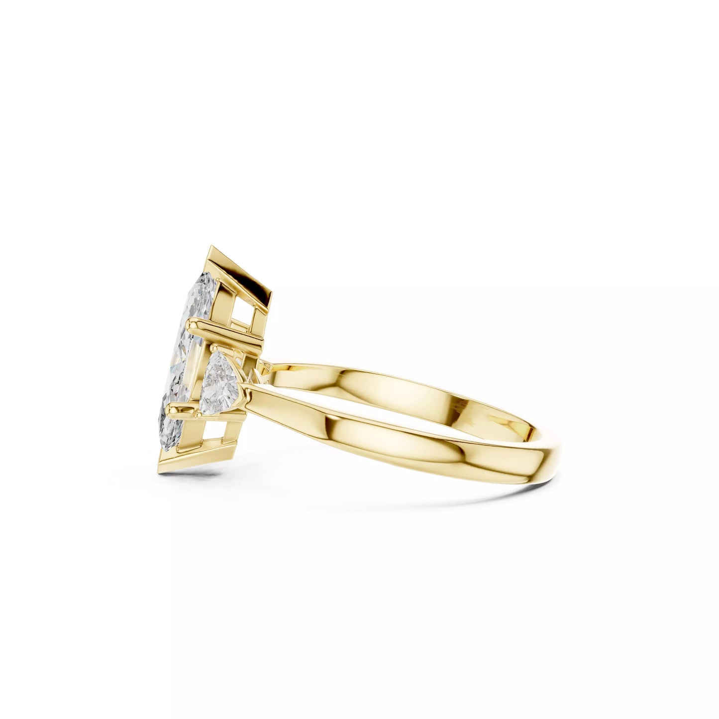 Marquise Three-Stone Engagement Ring with Trillion Sides DM-004