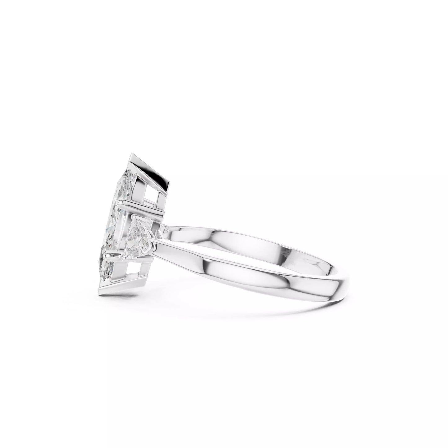 Marquise Three-Stone Engagement Ring with Trillion Sides DM-004