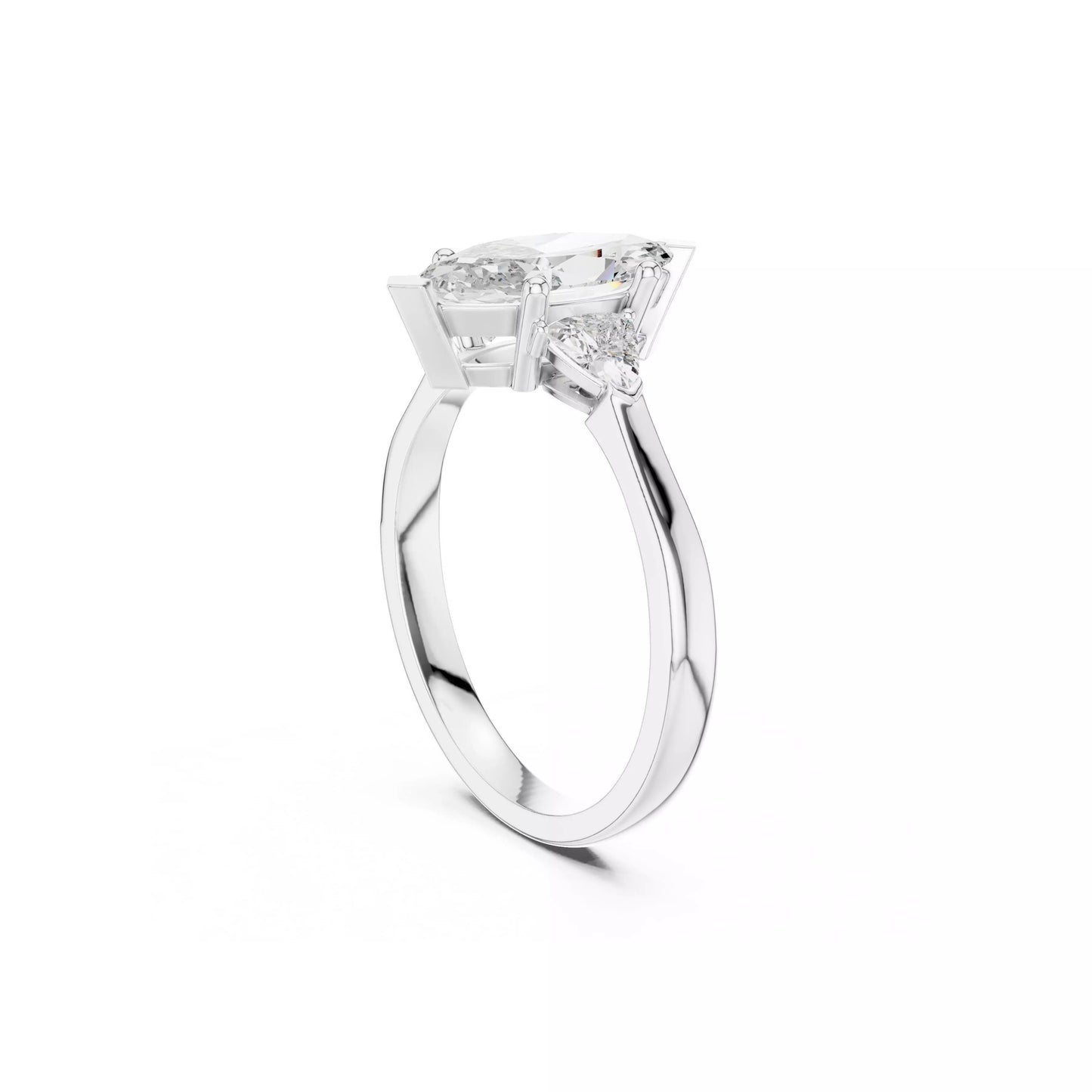 Marquise Three-Stone Engagement Ring with Trillion Sides DM-004