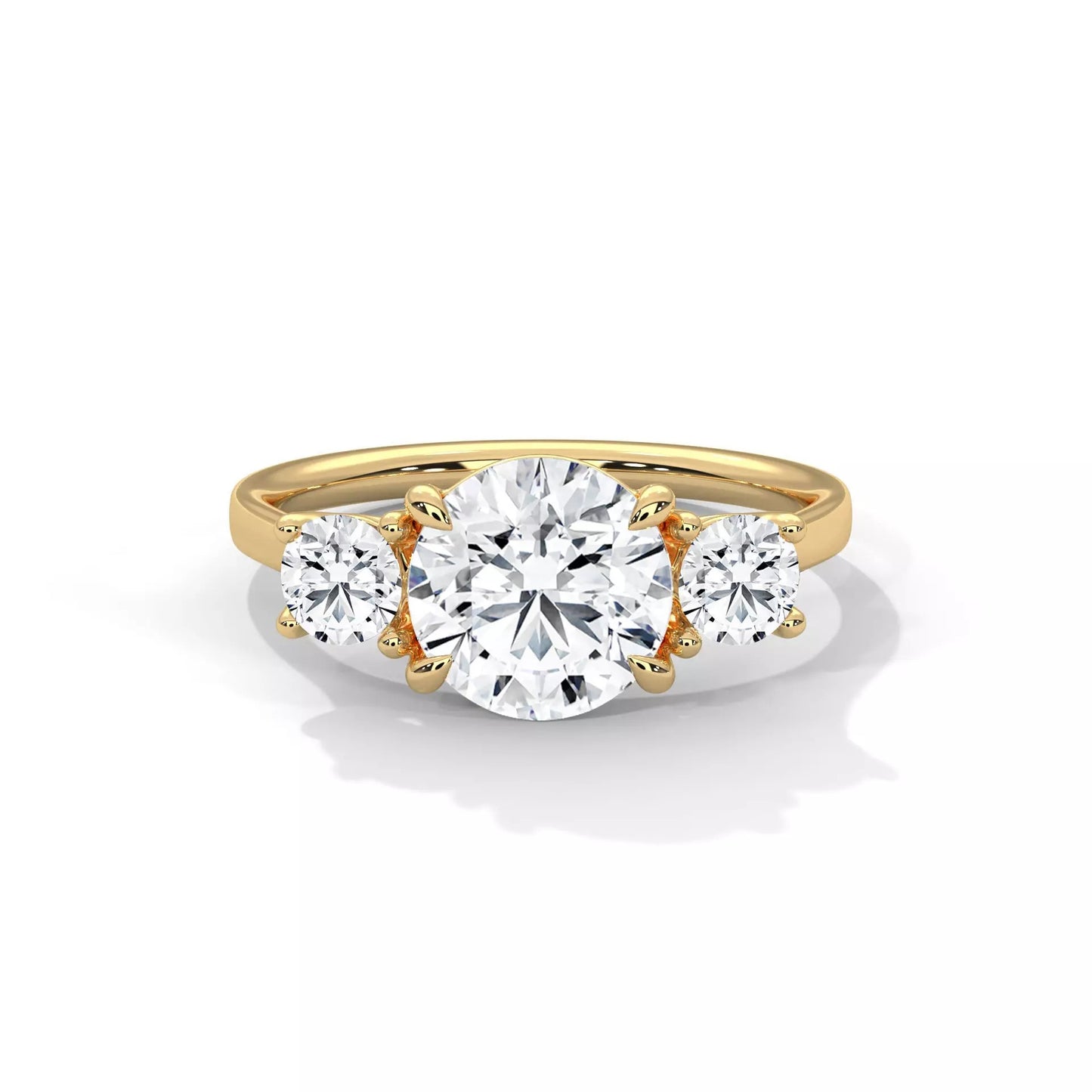 Classic Round Three-Stone Engagement Ring DM-006