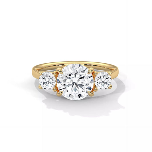 Classic Round Three-Stone Engagement Ring DM-006