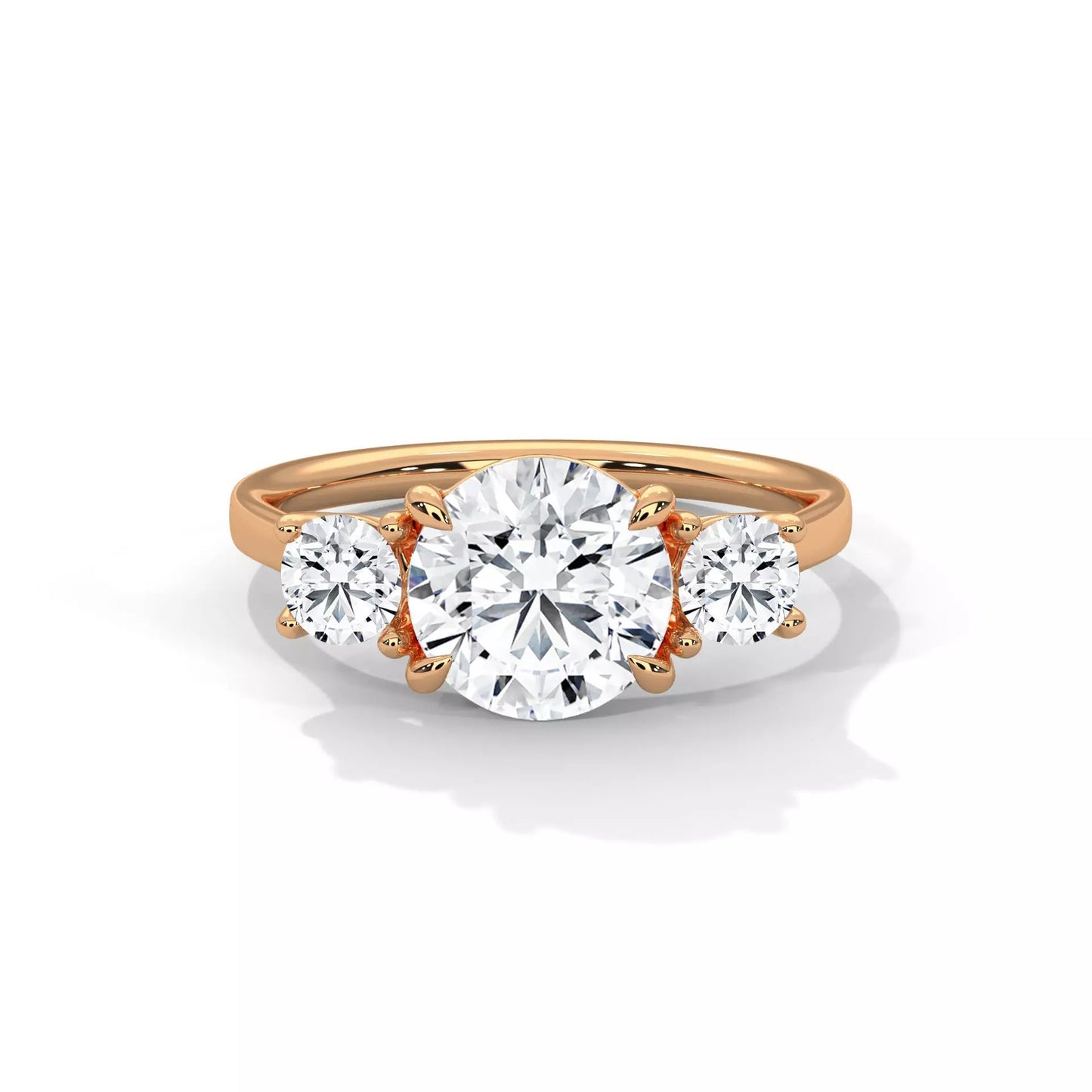 Classic Round Three-Stone Engagement Ring DM-006