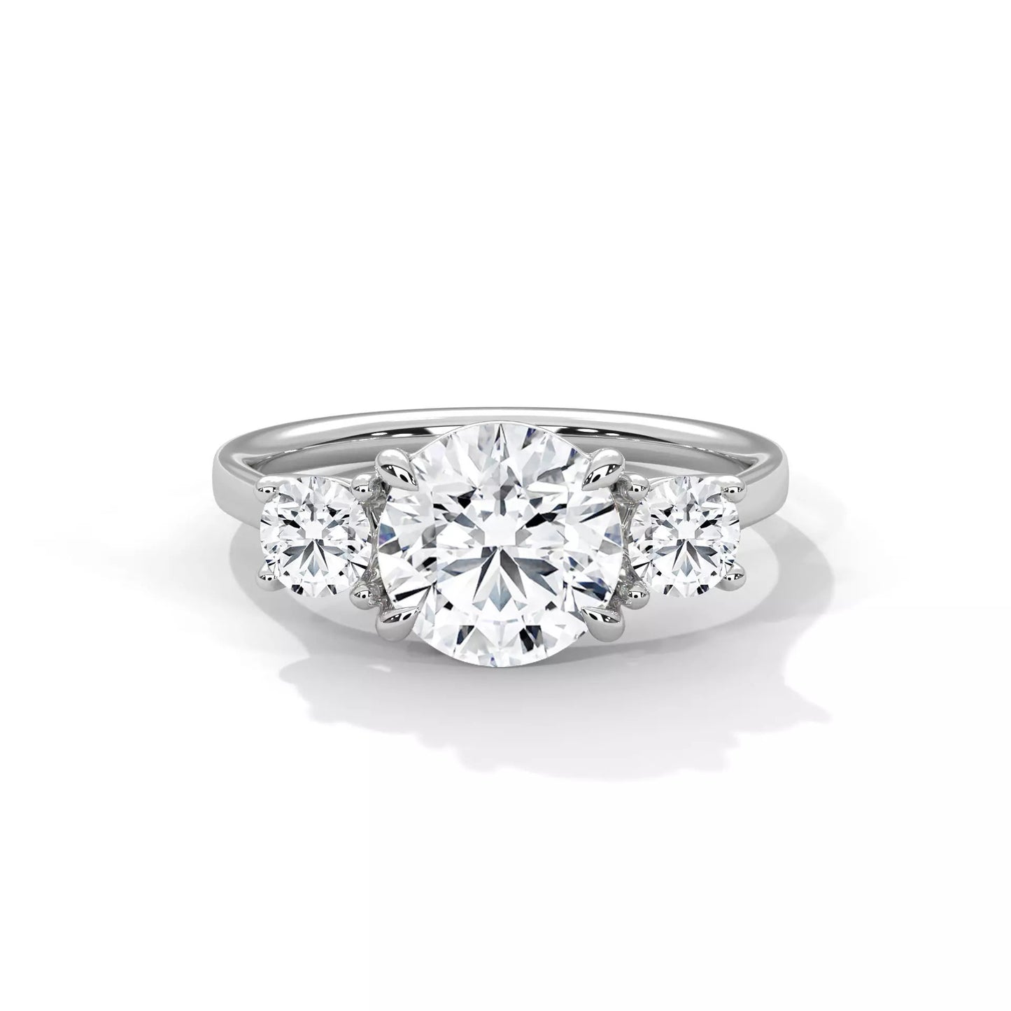 Classic Round Three-Stone Engagement Ring DM-006
