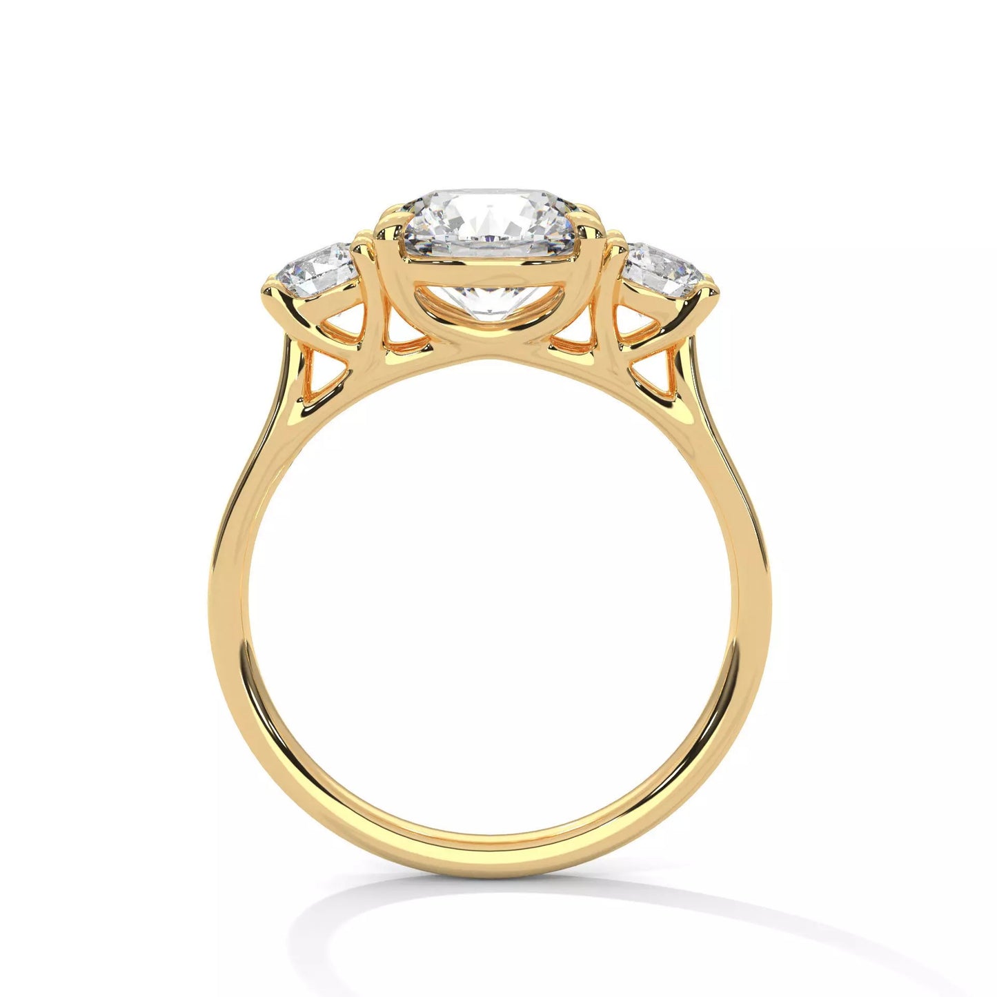 Classic Round Three-Stone Engagement Ring DM-006