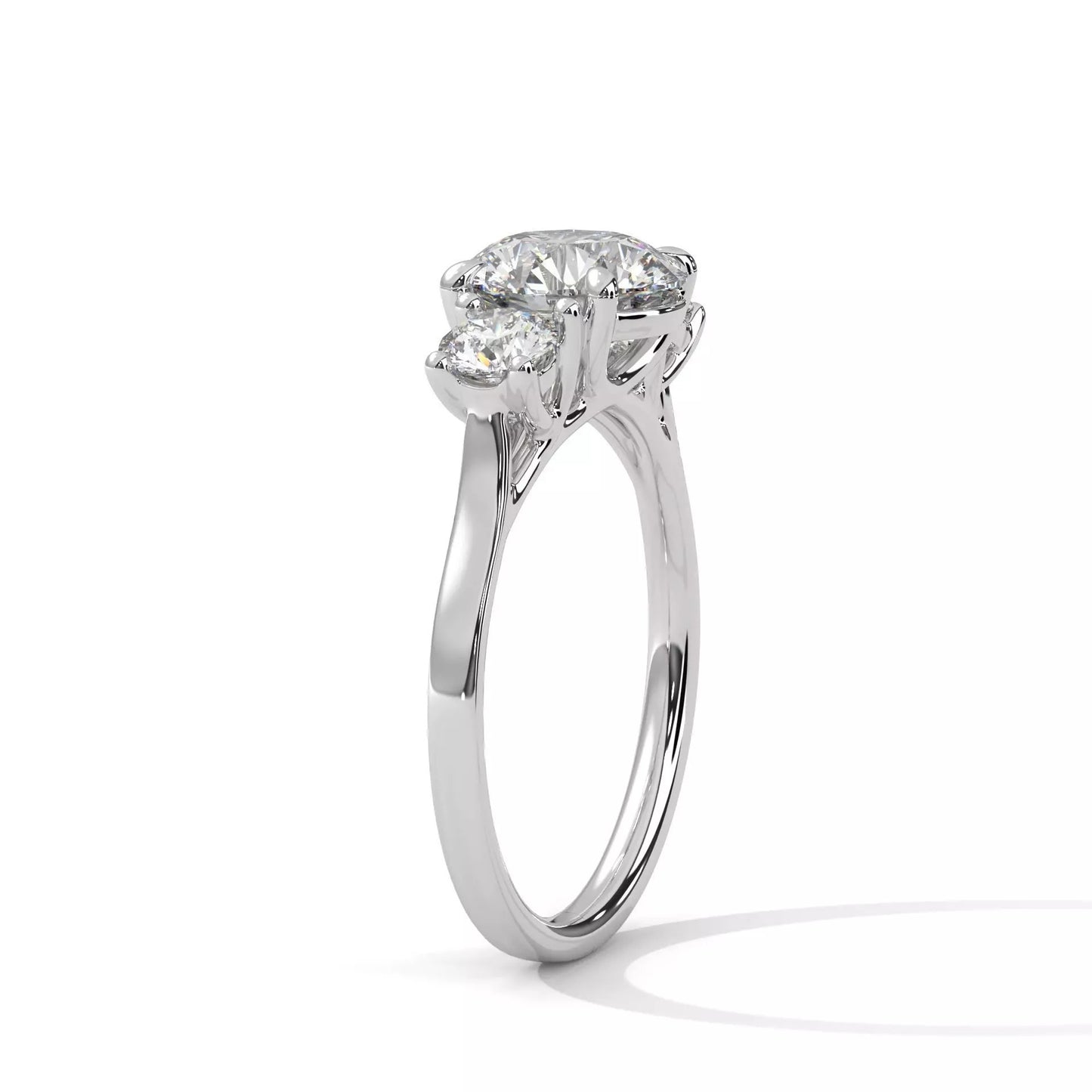 Classic Round Three-Stone Engagement Ring DM-006
