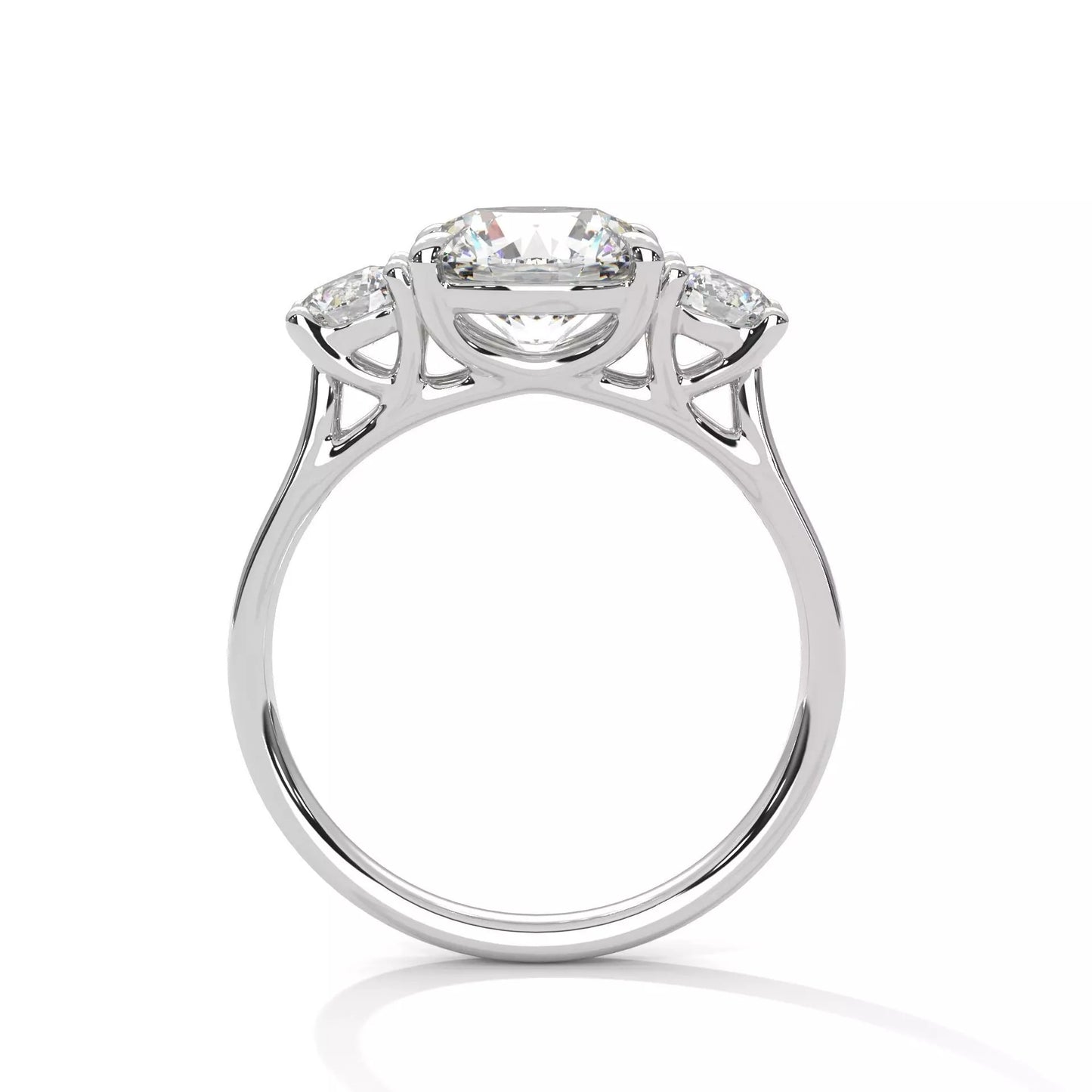 Classic Round Three-Stone Engagement Ring DM-006