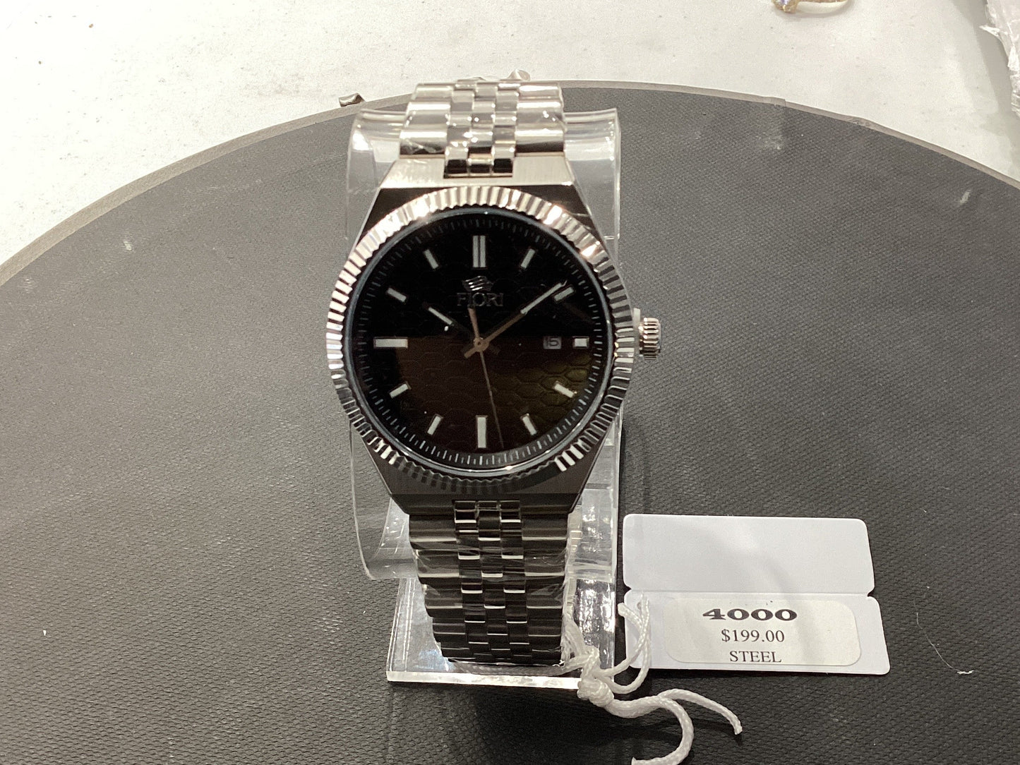 Silver and black Fiori watch 4000