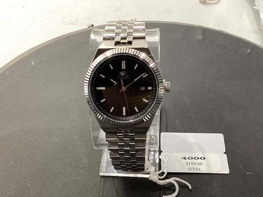 Silver and black Fiori watch 4000