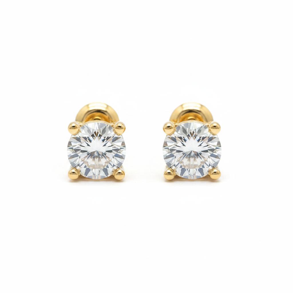 10K gold Lab diamond earrings 1.2CT