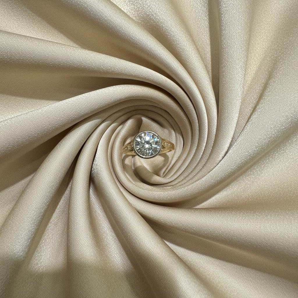 10K gold lab diamond ring 2CT center stone ethical sustainable radiant brilliance
