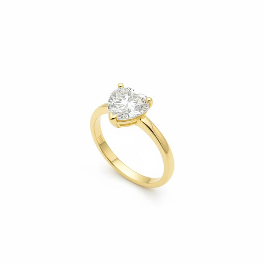 10K Gold Heart-Cut Lab-Grown Diamond Ring 0.45CT (DML10RI024)