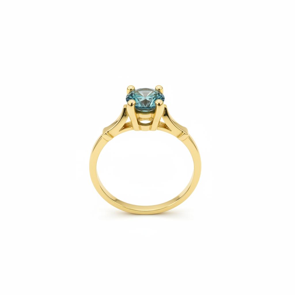 10K Gold Blue Lab Diamond Ring 0.76CT center stone