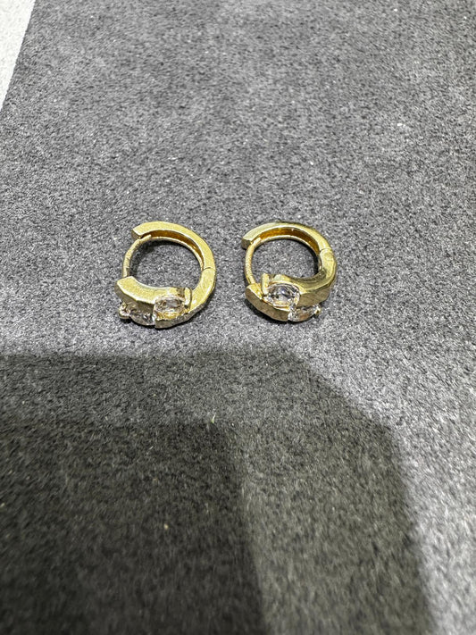 10K Gold Moissanite Huggie Hoop Earrings 0.68CT (DMM10ER001)
