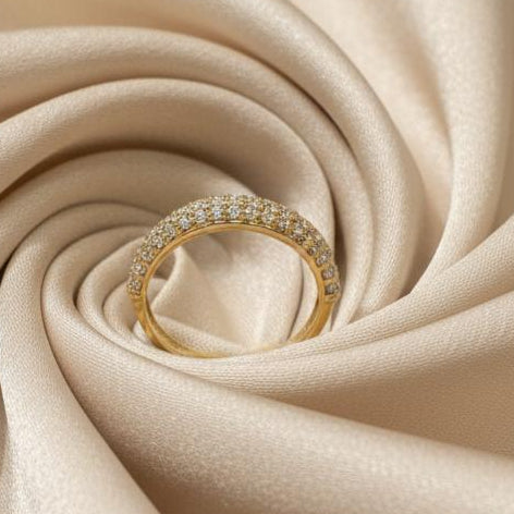 10K gold moissanite ring 0.3CT exceptional brilliance superior fire
