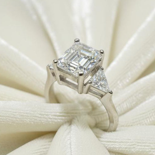 10K gold moissanite ring 2.2CT center stones exceptional brilliance superior fire
