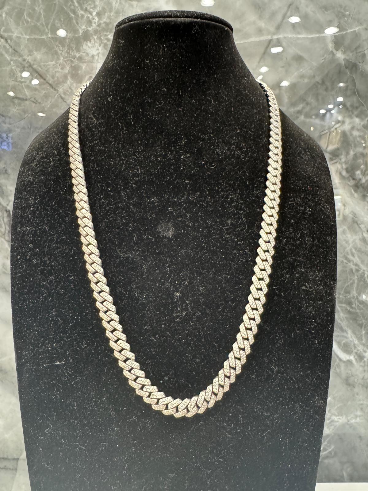 Sterling Silver Moissanite Cuban Link Chain 22" 6mm (DMMSCH001)