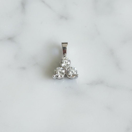 10K Gold Three-Diamond Pyramid Pendant 0.15CT (DMN10PD002)