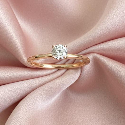 10K gold natural diamond ring 0.20CT center stone refined elegance authentic brilliance