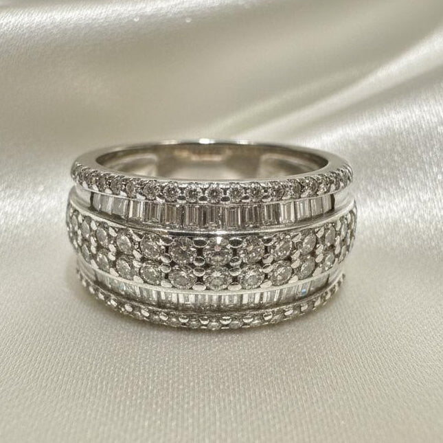 10K gold natural diamond ring 1CT pavé setting authentic brilliance maximum sparkle