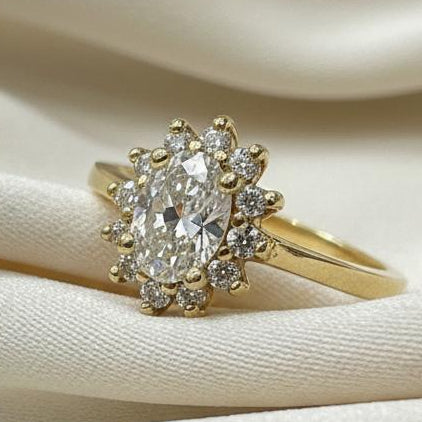 10K gold diamond ring 0.68CT natural diamond center stone timeless elegance sophisticated design
