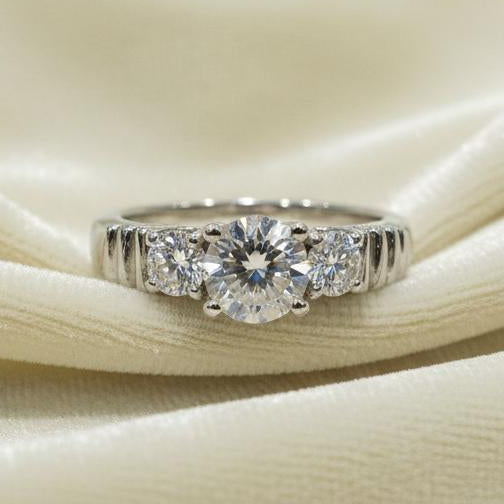 10K gold natural diamond ring 1.3CT center stone authentic brilliance timeless elegance