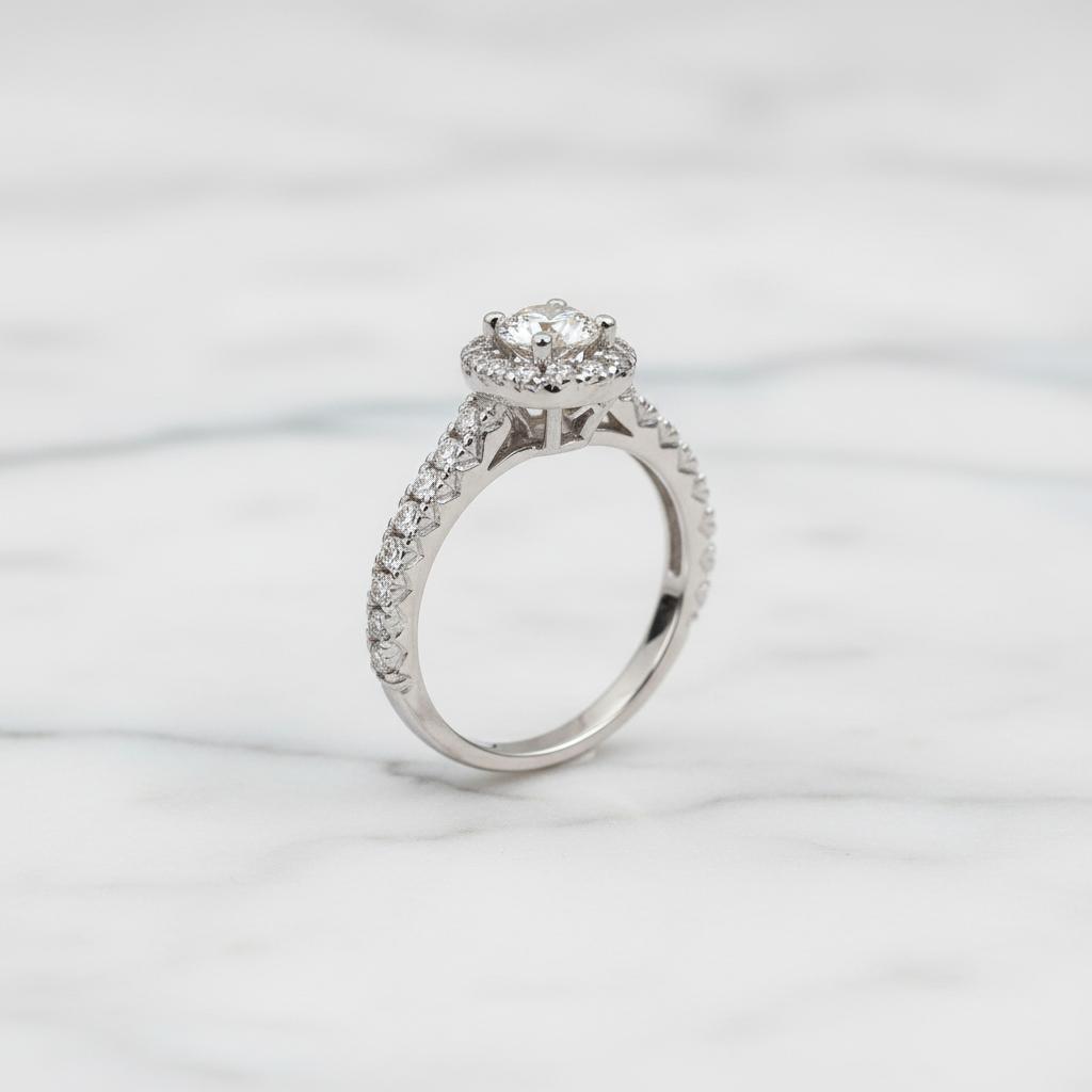 Bague en or 10K et diamant naturel 0.75CT (DMN10RI026)