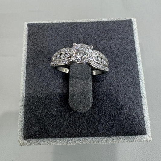 14K gold diamond ring 1.98 carat near 2-carat natural diamond luxury ring on display stand