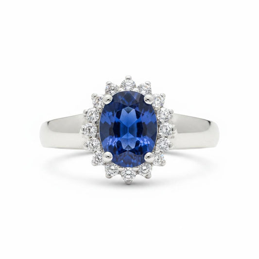 14K Gold Natural Diamond Sapphire ring 0.24CT