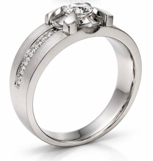 Platinium ring with natural diamond 0.47CT