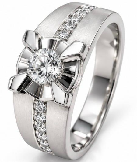 Platinium ring with natural diamond 0.47CT