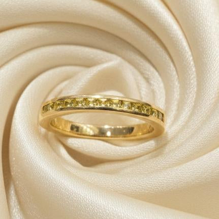 14K gold yellow diamond ring 0.18CT radiant warmth rare fancy color certified quality
