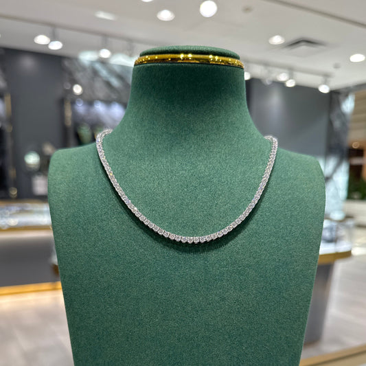 3mm Moissanite Tennis Chain Necklace 16 Inch - .925 Sterling Silver