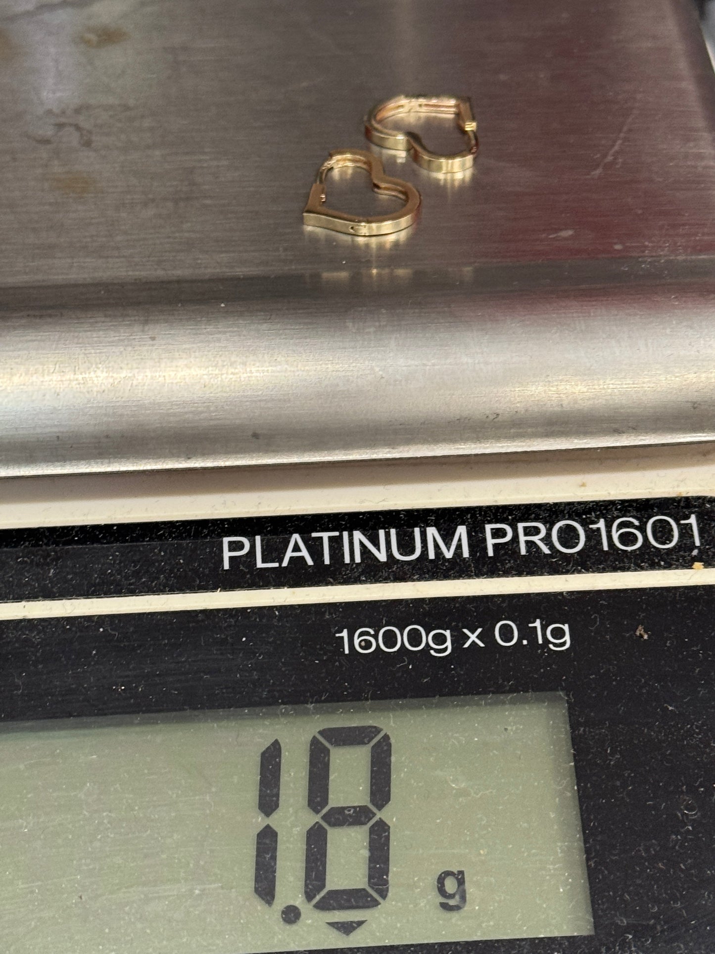 Heart shape Huggies Earrings 10K Yellow Gold (1.8G Model SH-248) - Bijouterie Del Moral Brossard. Earrings