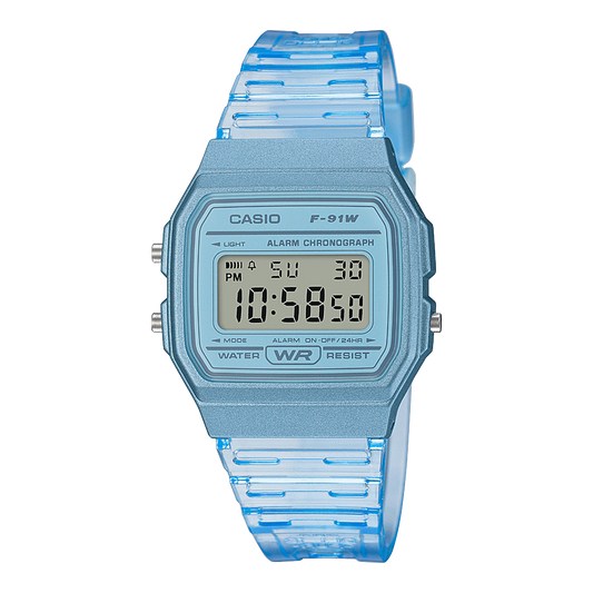 Reloj digital clásico Casio F-91WS-2CF - Azul