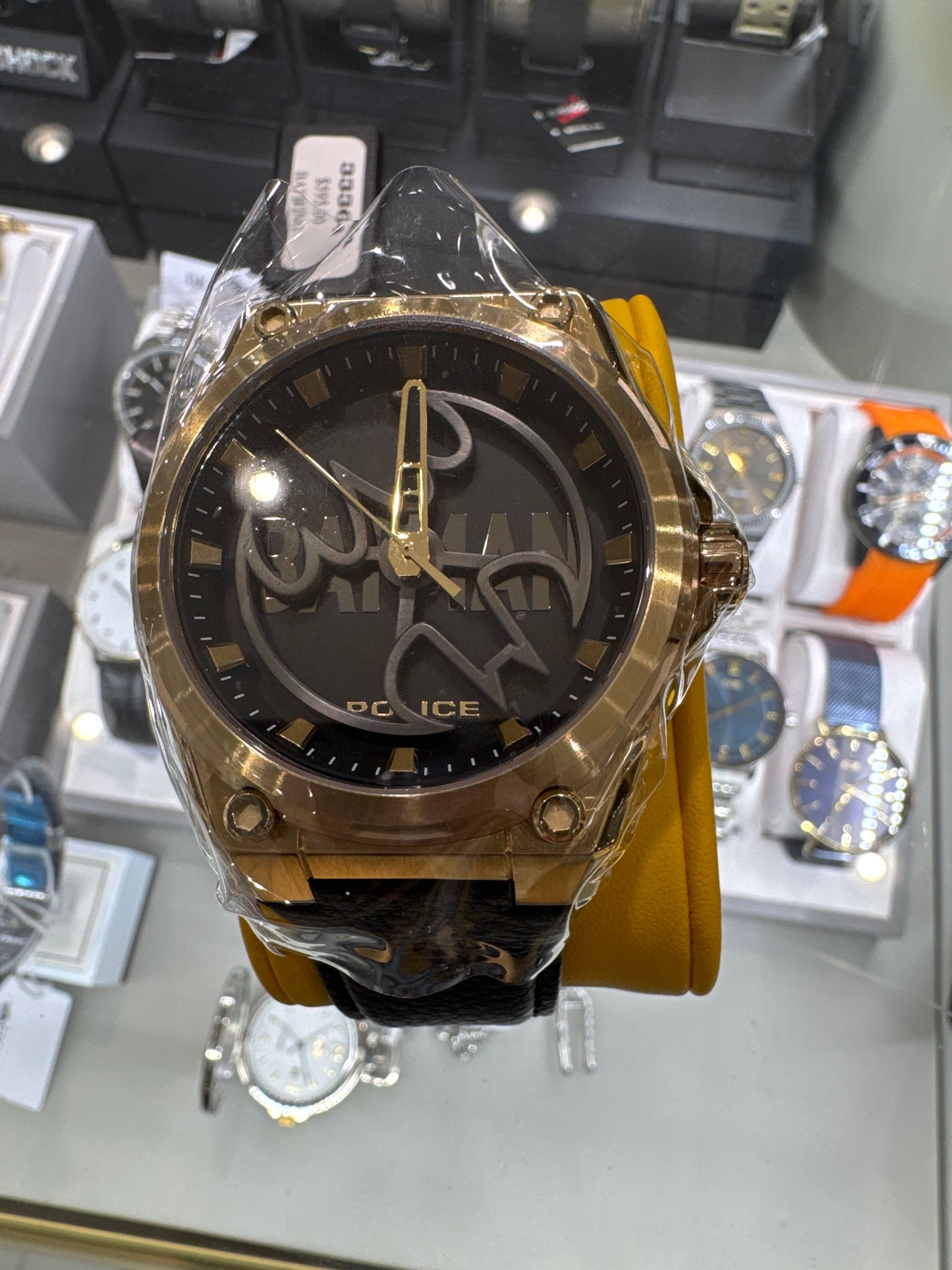 Police x Batman watch with the box and stand! 33363