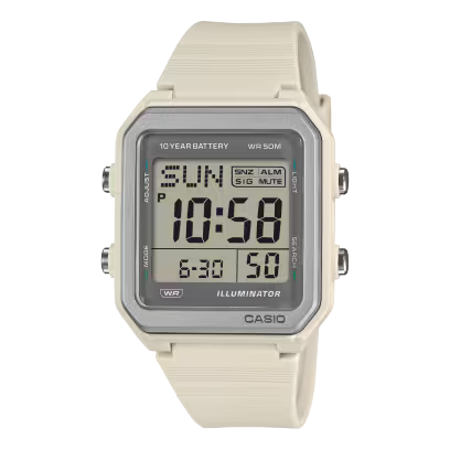 White Casio watch W-221H-8AVCF