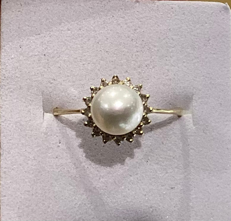 14K Y Gold Women’s Ring Pearl 1.76g